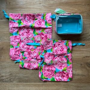 Lilly Pulitzer Hotty Pink First Impressions Travel Pouch w/ Bags